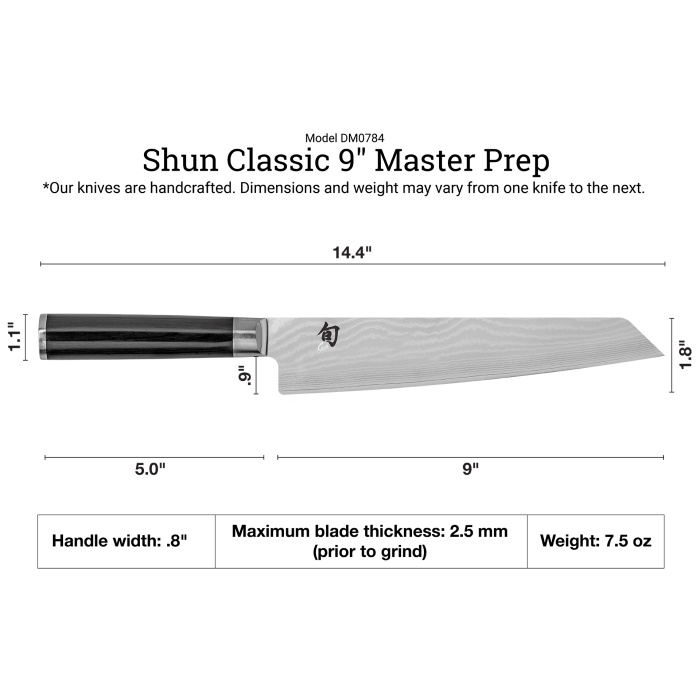 Load image into Gallery viewer, Shun Classic 9" Master Prep Knife
