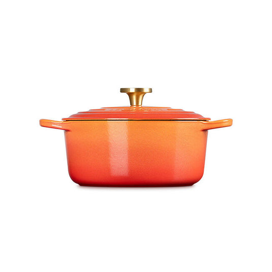 Le Creuset Signature Round Dutch Oven Flamme Dorée with Crucible Knob
