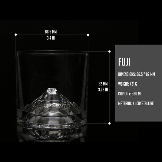 Liiton Fuji Crystal Whiskey Glasses Set of 2