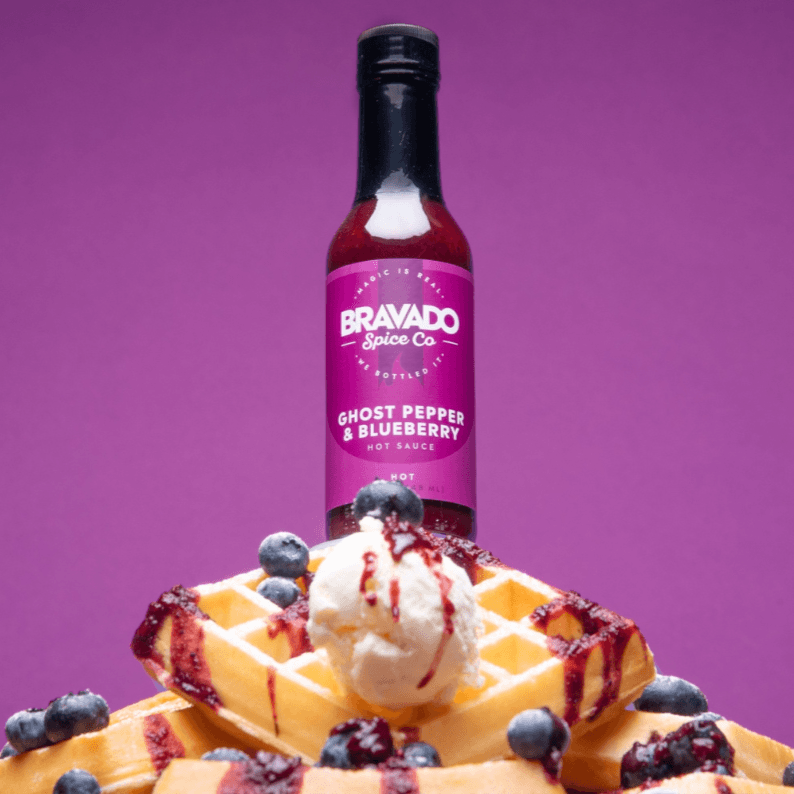 Load image into Gallery viewer, Bravado Spice Co Ghost Pepper &amp; Blueberry Hot Sauce
