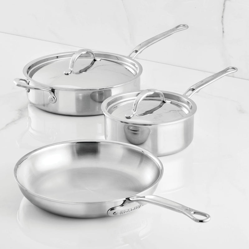 Load image into Gallery viewer, Hestan ProBond Luxe Polished Clad Stainless Steel Signature Set, 5-Piece
