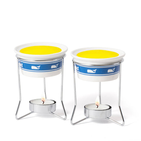 Nantucket Seafood Nautical Whale Butter Warmers, Ceramic, Set of 2