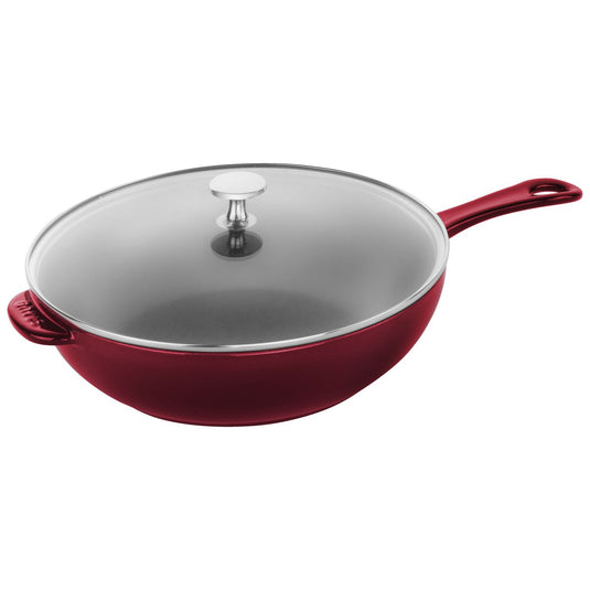 Staub Cast Iron 11-inch Traditional Skillet - Grenadine, 11-inch