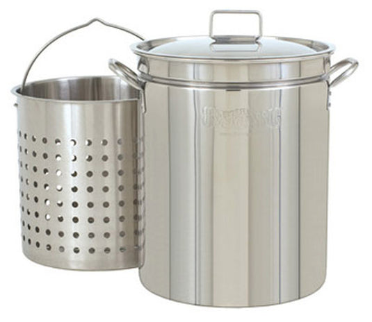 Bayou Classic 62 Qt. Stainless Steel Steam-Boil-Fry Stock Pot