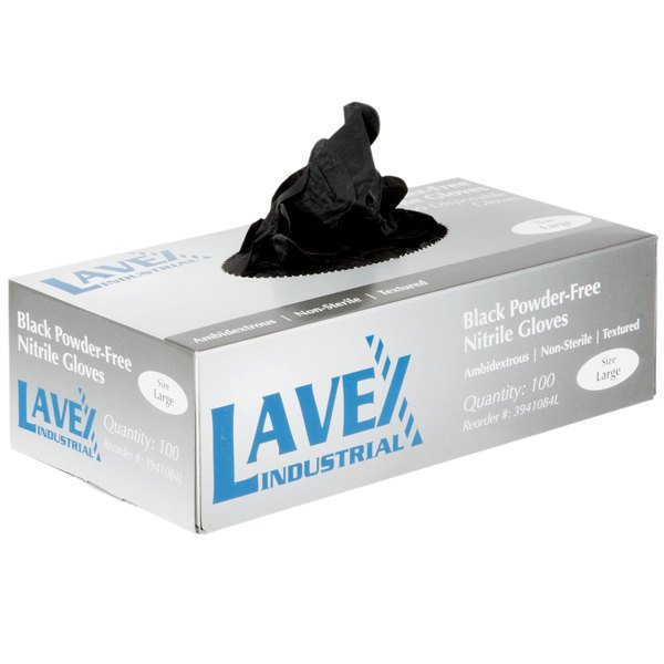 Load image into Gallery viewer, Lavex Industrial Black Powder-Free Nitrile 100PK Disposable Gloves
