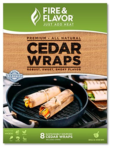 Fire & Flavor 8.5 x 6.25 Inch Western Red Cedar Wraps (8 Papers), 2 Ounce Package