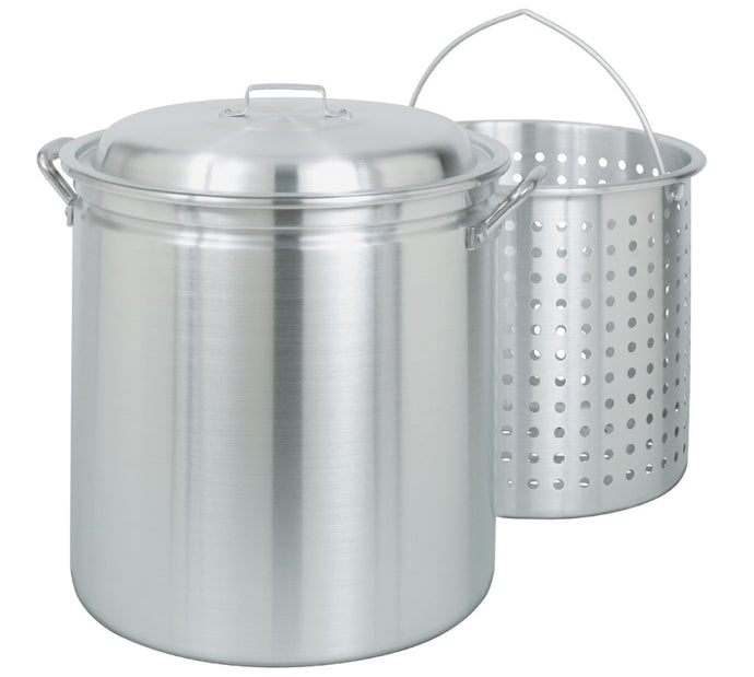 Bayou Classic 4042 42-Quart All-Purpose Aluminum Stockpot with Steam and Boil Basket 801901