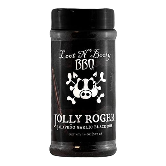 Loot N' Booty BBQ Jolly Roger Jalapeno Garlic Black Rub  – 14 OZ