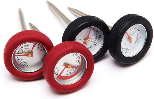 Grill Pro 4-Piece Mini Meat Thermometers with Bezel