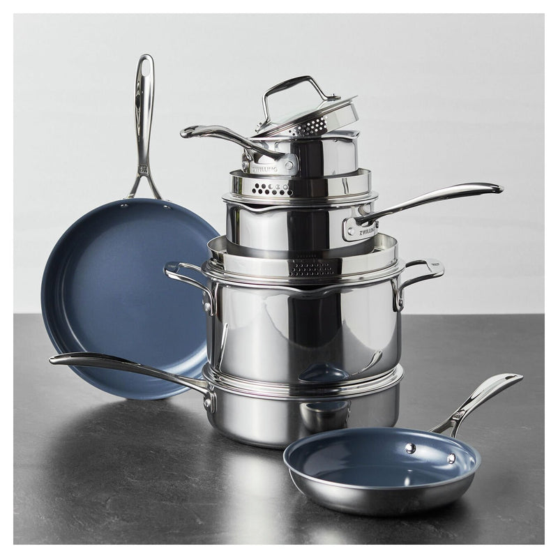Zwilling Clad CFX 10-piece Stainless Steel Ceramic Nonstick Cookware Set