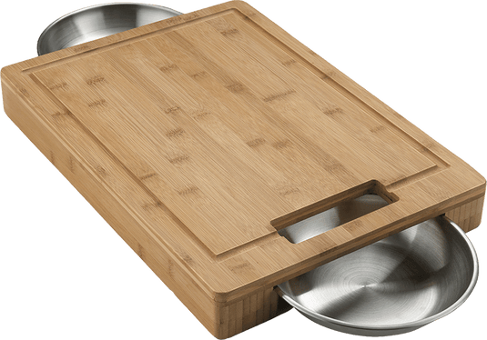 Napoleon Professional Cutting Board Set W/ 2 Stainless Steel Bowls 70012