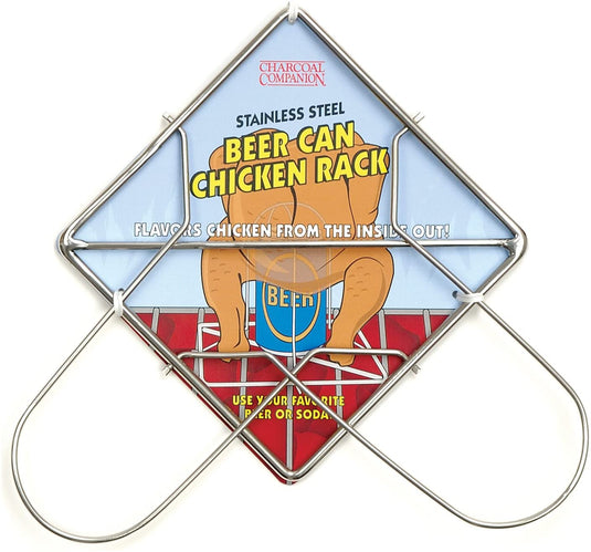 Charcoal Companion Folding Beer Can Chicken Rack