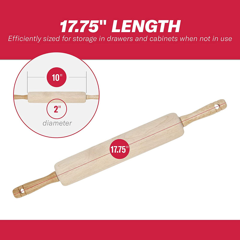 Load image into Gallery viewer, GoodCook 10&quot;x2&quot; Wood Rolling Pin
