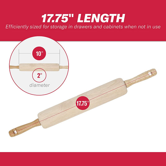 GoodCook 10"x2" Wood Rolling Pin