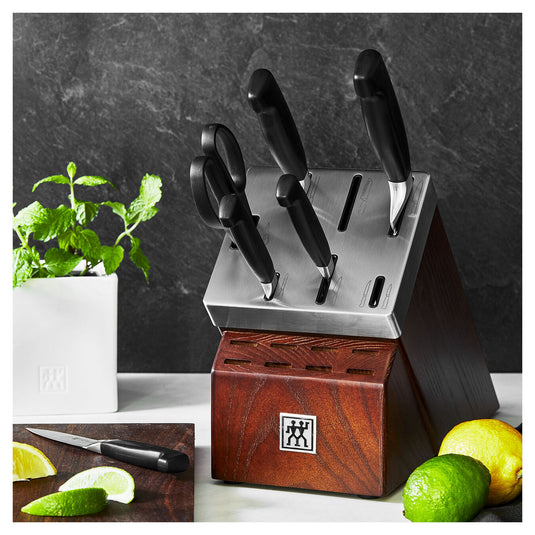 Zwilling Four Star 7pc Self Sharpening Knife Block Set