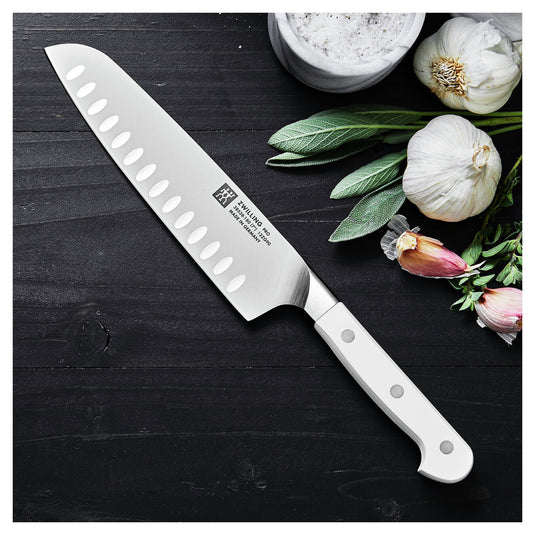 Zwilling Pro Le Blanc 7" Hollow Edge Slim Santoku Knife