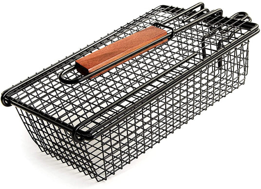 Charcoal Companion Non-Stick Shaker Basket w/ Folding Handle