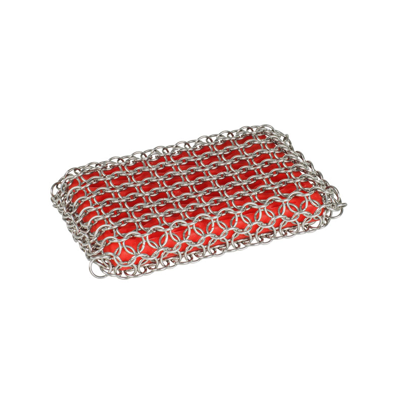 Load image into Gallery viewer, Lodge Silicone &amp; Chainmail Scrubbing Pad, Red
