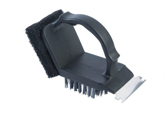 Charcoal Companion Plastic 2 in 1 Safe-Scrub Grill Brush, Regular, Black