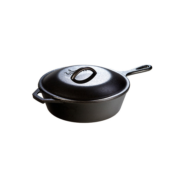 Lodge 3.2 Quart Cast Iron Covered Deep Skillet – Atlanta Grill Company