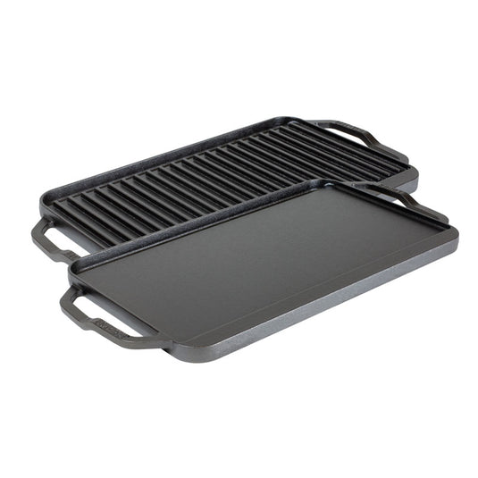 Lodge Chef Collection 19.5 x 10 Inch Cast Iron Reversible Grill/Griddle