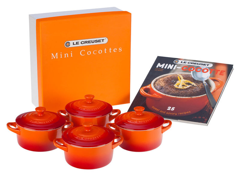 Load image into Gallery viewer, Le Creuset Mini Cocottes Set/4 W/ Cookbook
