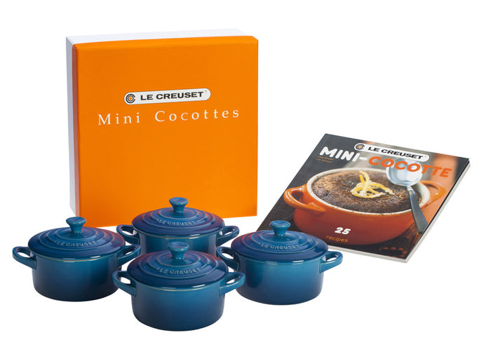 Le Creuset Mini Cocottes Set/4 W/ Cookbook