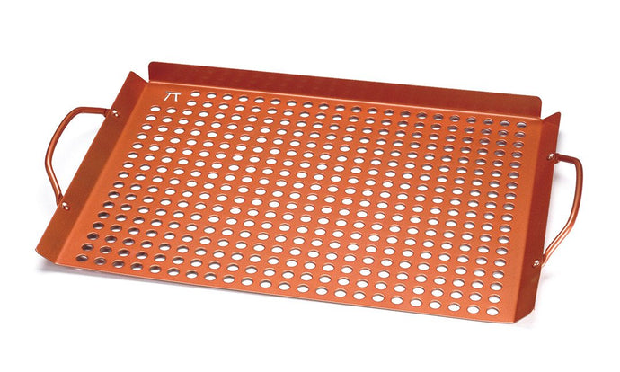 Outset Large Grill Grid with Handles Copper Nonstick
