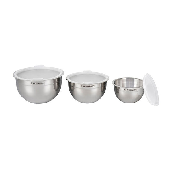 OXO 3pc Insulated Stainless Steel Mixing Bowl Set - Gray