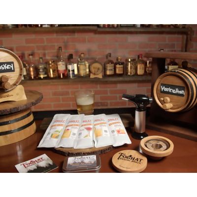 Load image into Gallery viewer, Foghat™ Smoked Whiskey Cocktail Kit W/ 5 Mixed Cocktail Mixes
