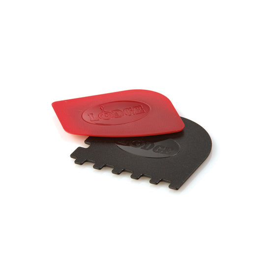 Lodge Scraper Set, 1 Grill Pan Black, 1 Pan Red