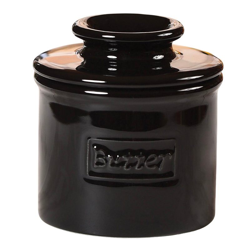 Load image into Gallery viewer, Midnight Black Cafe Retro Butter Bell Crock
