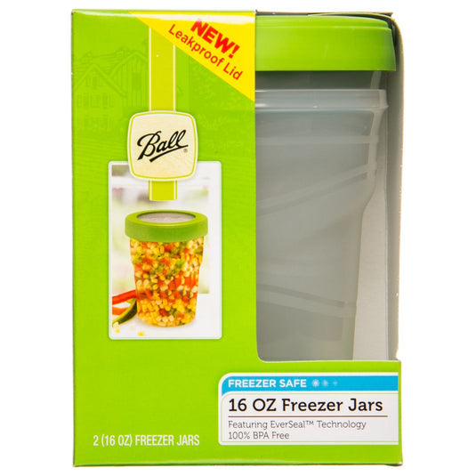 Ball Plastic Pint Freezer Jars with Snap-On Lids | 16-Ounce | 2-Count