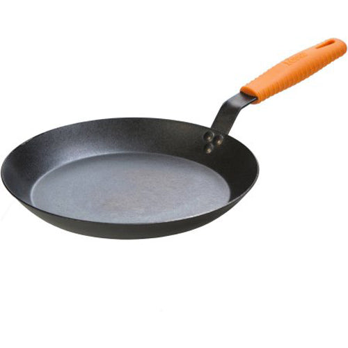 Lodge 12 Inch Seasoned Carbon Steel Skillet With Silicone Handle Holder