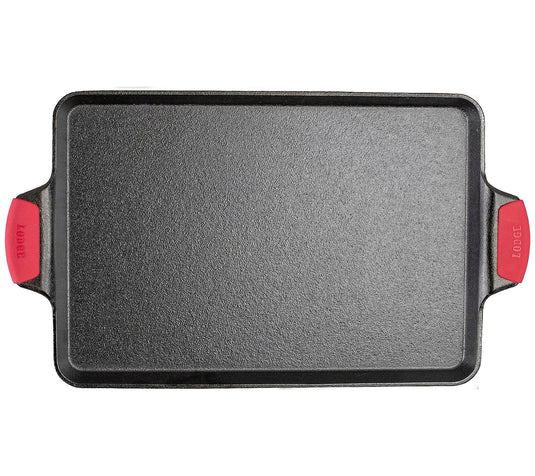 Lodge Cast Iron Baking Pan with Silicone Handles, 15.5 x 10.5