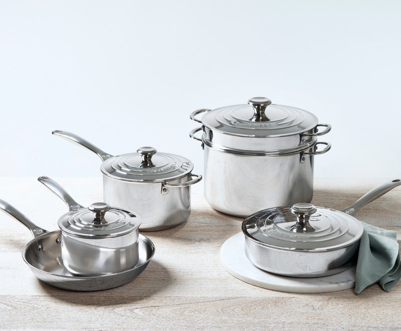 Load image into Gallery viewer, Le Creuset 10-Piece Stainless Steel Set
