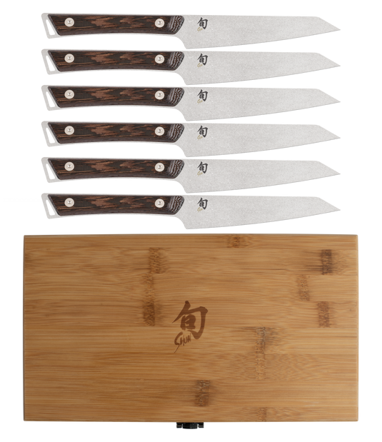 Shun Premier 6-Piece Steak Knife Set with Sidecar Block, Handcrafted  Japanese Cutlery, Steel